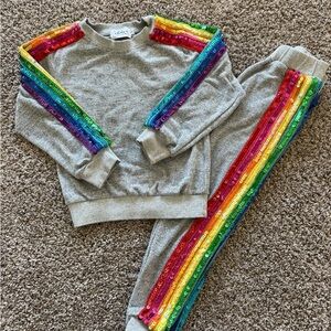 Lola + The Boys Rainbow Sequin Track Set